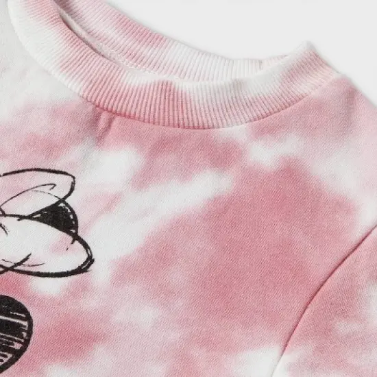 Toddler Girls' Minnie Mouse Tie-Dye French Terry Pullover - Pink image {2}