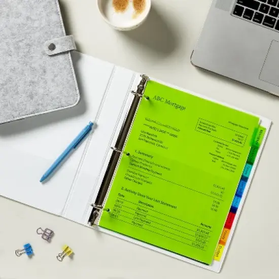 Avery Durable View 3 Ring Binder with 1.5 Inch Rings, 8 Tab Insertable Plastic Binder Dividers, School Supplies Set (01679) image {6}