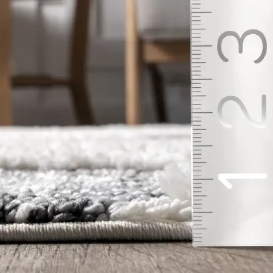 nuLOOM Fleur Geometric High/Low Tassel Area Rug image {2}