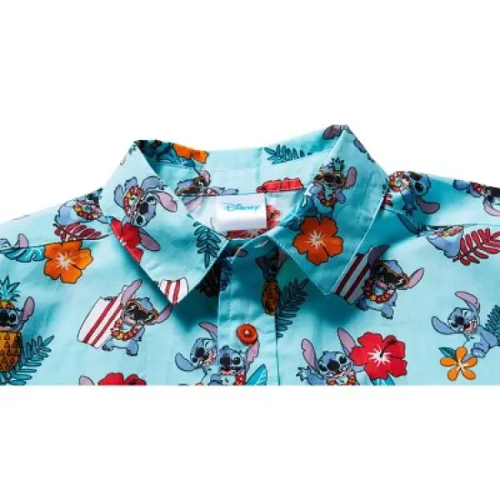 Disney Lilo & Stitch Mickey Mouse Lion King Simba Hawaiian Blue Button Down Shirt Toddler image {3}