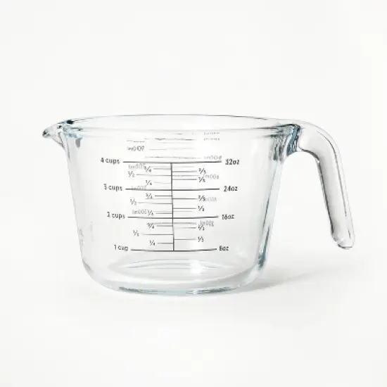 4 Cup Glass Measuring Cup Clear - Figmint&trade;: Borosilicate, Microwave & Dishwasher Safe, 32oz Capacity image {4}