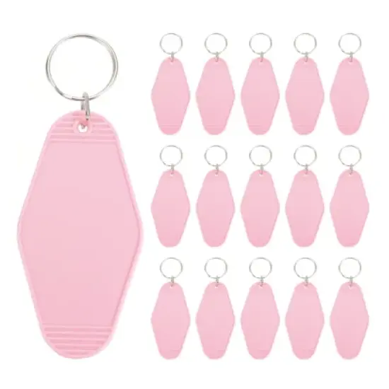 Unique Bargains Blank Vintage Motel Keychain for DIY Ornament Backpack Label 16 Pcs image {16}