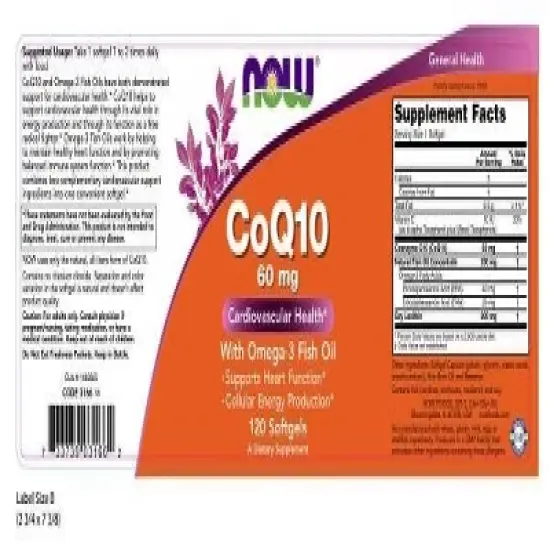 CoQ10 60 mg by Now Foods  -  120 Softgel image {1}