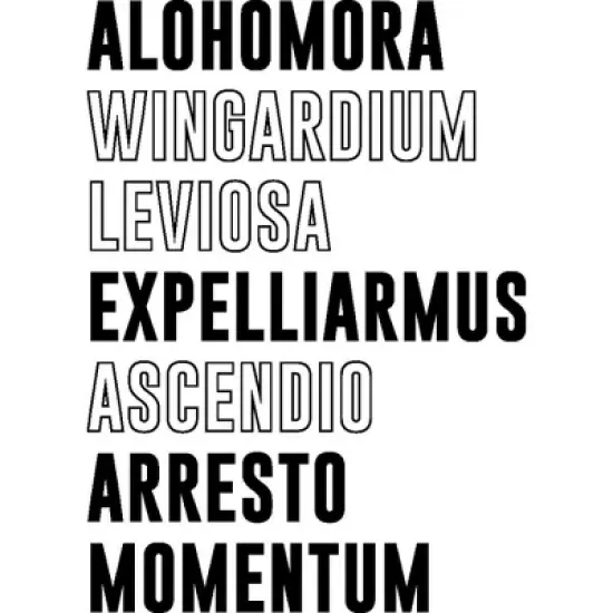 Harry Potter Spells Simple Text Men's Natural Ground T-shirt image {1}