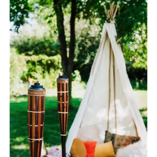 Tiki 4pk Royal Poly Bamboo Outdoor Torches Brown image {2}
