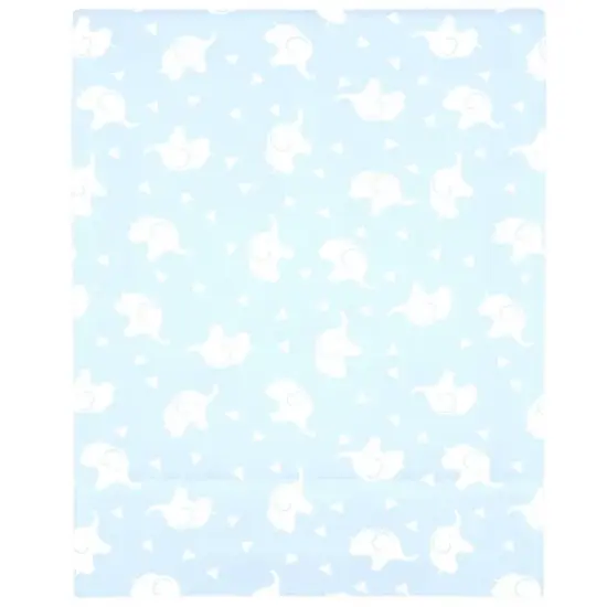 NoJo Super Soft Blue and White Elephant Fitted Mini Crib Sheet image {1}