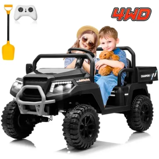 JOYRACER 24V 4WD Ride on Car w/800W Motors, 2 Seater, 2.4G Remote Control, 4 Wheeler, Pop Music, LED Light, 24 Volt Ride on Toys for Big Kids image {9}