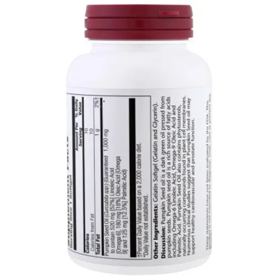 Solaray Pumpkin Seed Oil, 1,000 mg, 90 Softgels image {2}