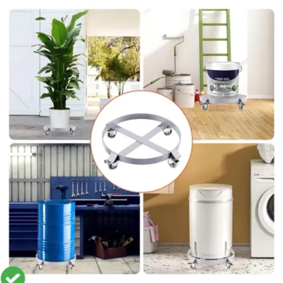 55 Gallon Drum Dolly 1,000 Pound Capacity Barrel Dolly w/Steel Frame 4 Swivel Casters Wheel 2 Pack/4 Pack image {5}