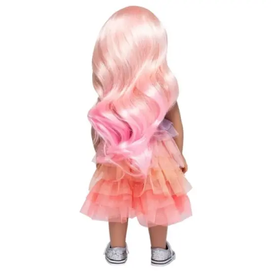 I'M A GIRLY Mia 18" Fashion Doll with Cotton Candy Pink Interchangeable Wig to Style image {1}