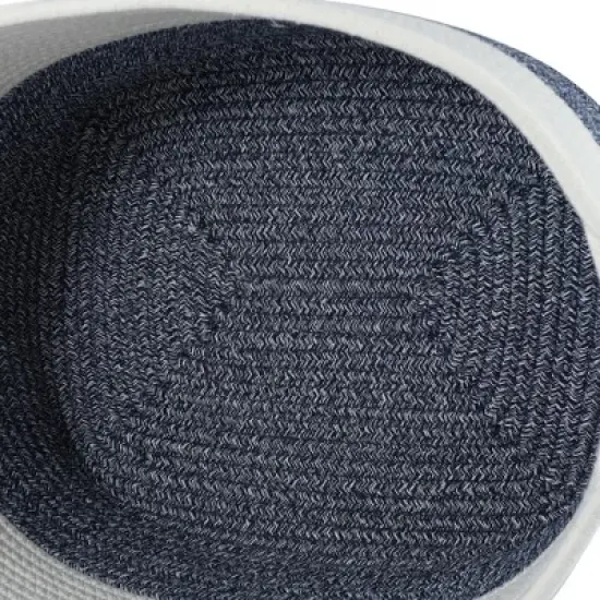 Midlee Two Tone Rope Dog Toy Storage Basket image {3}