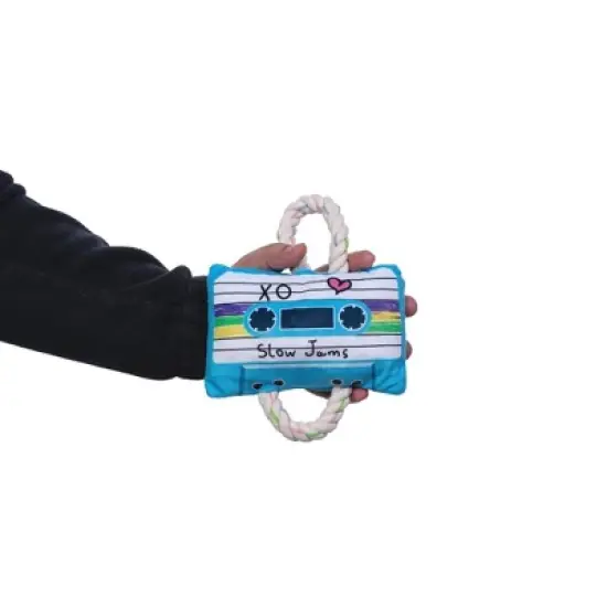 American Pet Supplies 11-Inch Cassette Tape Crinkle and Squeaky Plush Dog Toy image {2}