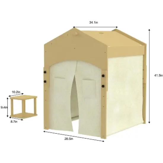 Ash - Wood Adjustable Learning Tent with Desk and Chair image {10}
