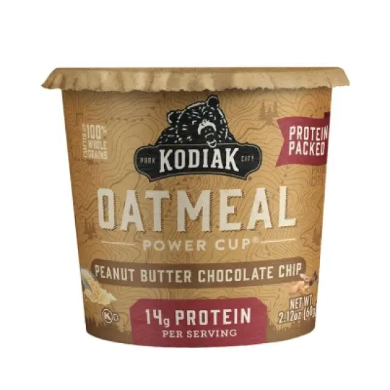 Kodiak Cakes Protein-Packed Single-Serve Oatmeal Cup Peanut Butter Chocolate Chip - 2.12oz image {6}