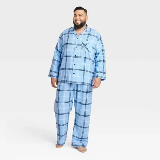 Men's Plaid Flannel Matching Family Pajama Set - Wondershop&trade; Blue image {4}