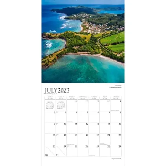 Plato 2023-2024 Wall Calendar 12"x12" Tropical Islands image {2}