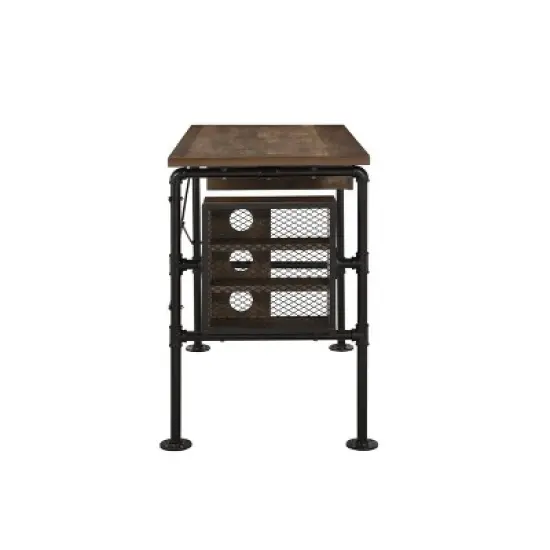 Endang Writing Desk Weathered Oak/Black - Acme Furniture image {5}