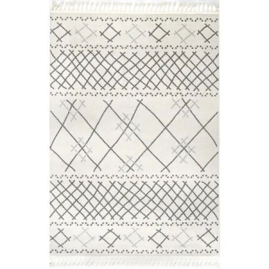 nuLOOM Alara Modern Trellis Tassel Area Rug image {7}