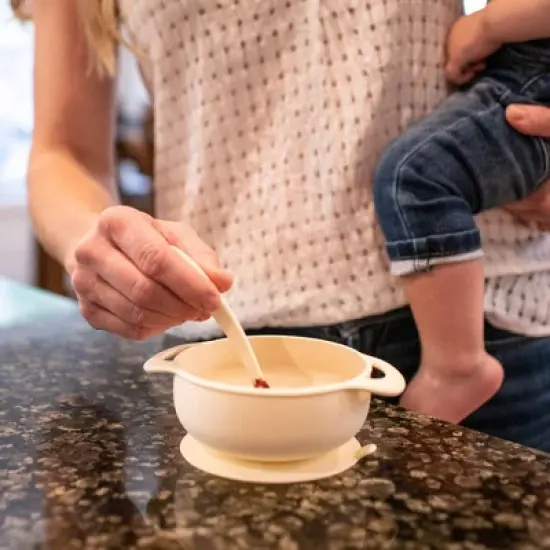Lulyboo 3pcs Silicone Packable Bowl & Spoon Set - White image {3}