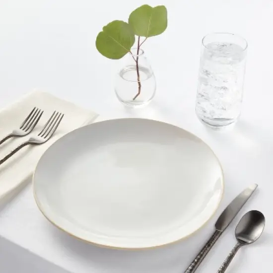 10" Stoneware Wethersfield Dinner Plate White - Threshold&trade; image {1}