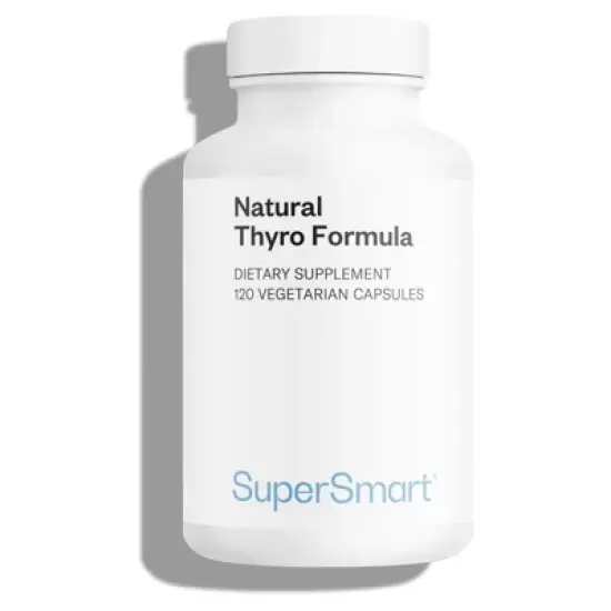 SuperSmart Natural Thyro Formula - with Iodine, Selenium, L-tyrosine, Ashwagandha, Coleus Forskohlii | Non-GMO & Gluten Free - 120 Vegetarian Capsules image {1}