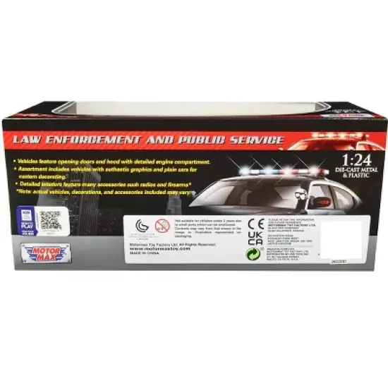 2010 Ford Crown Victoria Police Interceptor Unmarked White "Custom Builder's Kit" Series 1/24 Diecast Model Car by Motormax image {1}