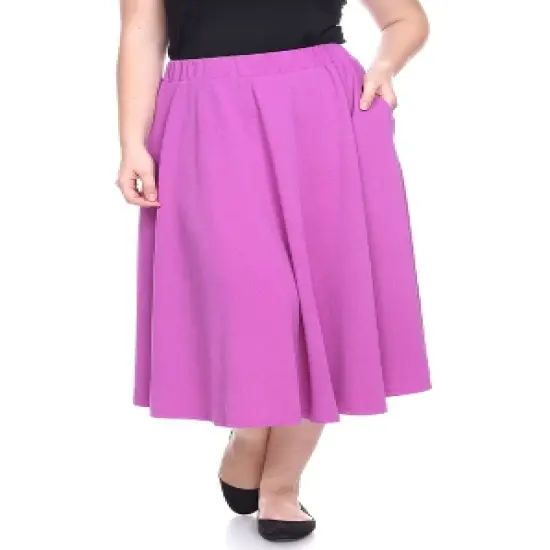 Women's Plus Size Tasmin Flare Midi Skirts - White Mark image {11}