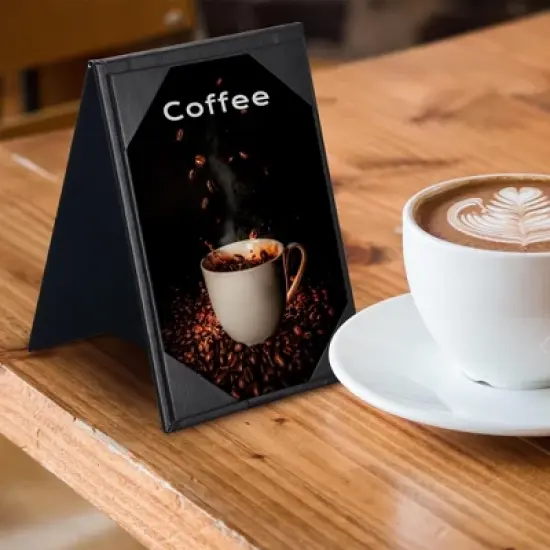 WeChef 10Packs 4"x 6" Double-sided Table Tent Holder Menu Holder A-Frame Restaurant Black image {7}