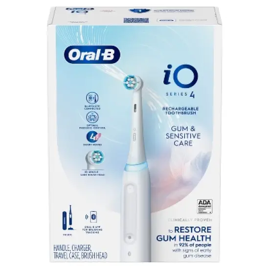 Oral-B iO4 Gum & Sensitive Electric Toothbrush - White image {1}