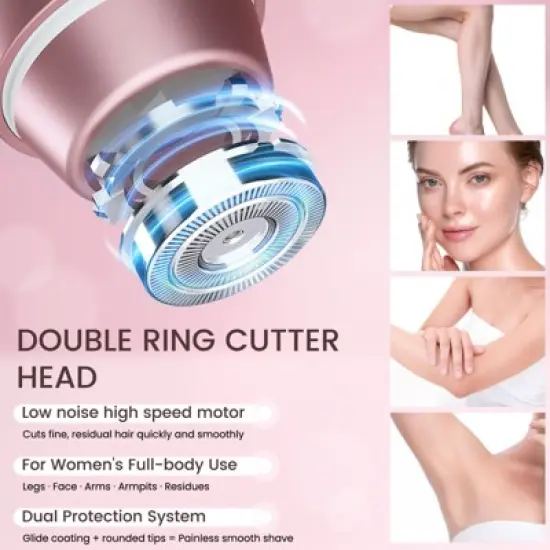 LILA by AKUNBEM Glow G1 Pro 3-in-1 Women's Bikini Trimmer, Facial Shaver & Nose Hair Trimmer - Waterproof, Portable, with USB Charging image {3}