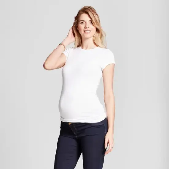 Short Sleeve Non-Shirred Maternity T-Shirt - Isabel Maternity by Ingrid & Isabel&trade; image {5}