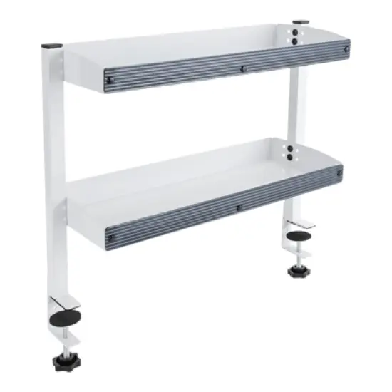 YIYIBYUS Clamp-on Desk Shelf, 2-Tier Shelving with Adjustable Storage Tray image {6}
