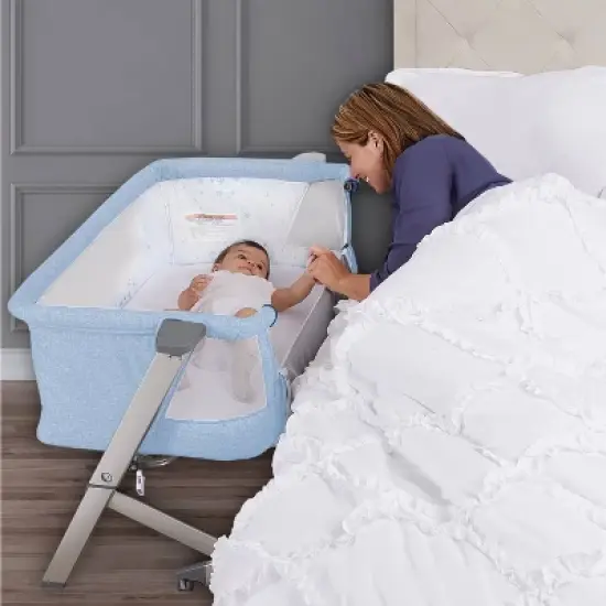 Dream On Me Skylar Bassinet and Bedside Sleeper - Blue image {4}