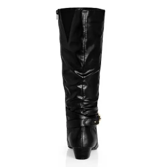 Women's Plus Size WIDE FIT Rialta Knee Boot - black | CITY CHIC image {1}