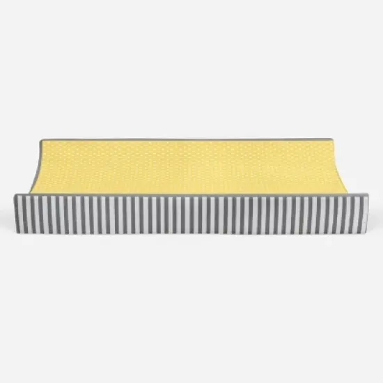 Bacati - Dots/Pin Stripes Yellow Pin Dots Changing Pad Cover image {4}