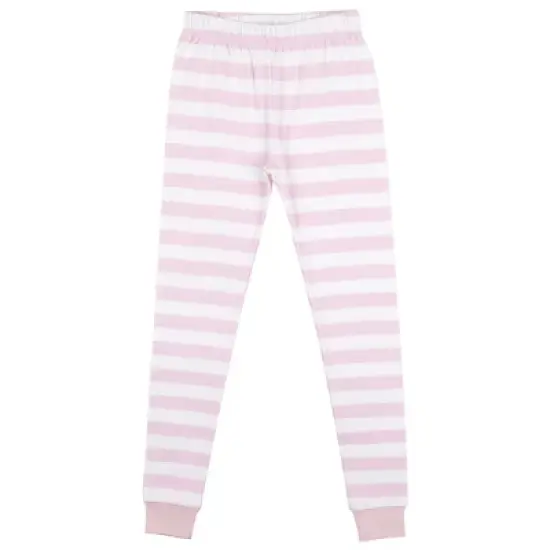 Believe In Magic Youth Girls Pink & White Striped Long Sleeve Shirt & Pant Set image {3}