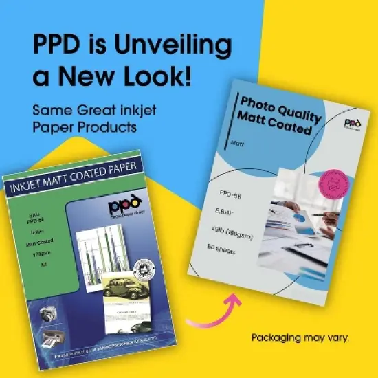 PPD Matte Photo Paper 8.5x11 100 sheets 180 gsm for Inkjet Printers image {1}