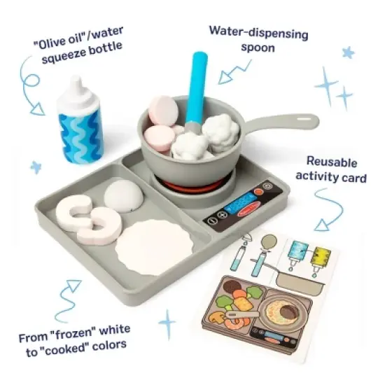Melissa & Doug Water WOW Saute & Serve Play Set: Plastic Kitchen Accessories, Educational Focus on Motor Skills image {3}