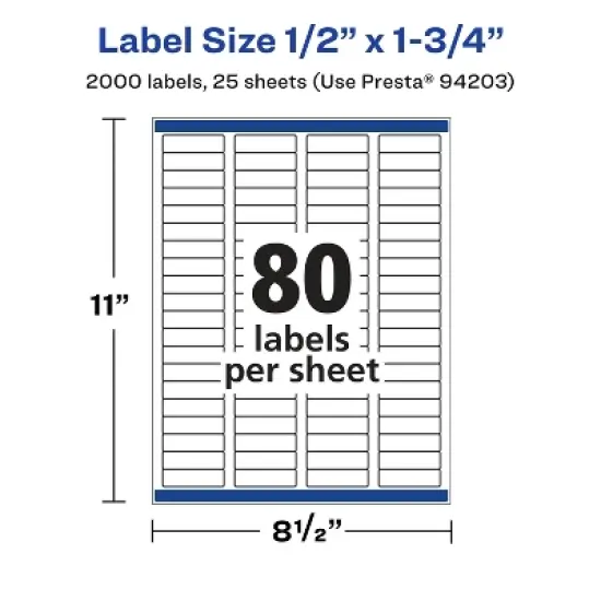 Avery Waterproof Rectangle Labels with Sure Feed, .5" x 1.75" image {4}