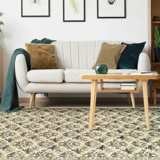 Vintage Bohemian Transitional Casual Farmhouse Rustic Nature Floral Ultra-Soft Durable High-Traffic Indoor Area Rug by Blue Nile Mills image {4}