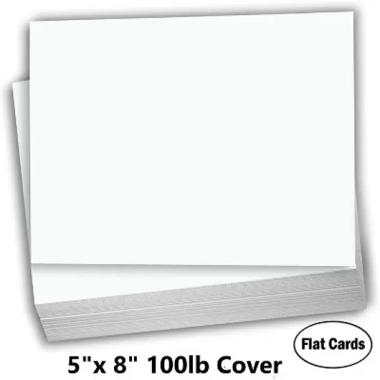 Hamilco Blank Index Cards 5 x 8 Card Stock 100lb Cover White Cardstock Paper - 100 Pack image {7}