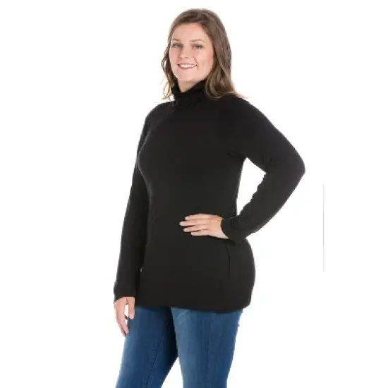 24seven Comfort Apparel Womens Plus Size Classic Long Sleeve Turtleneck image {1}