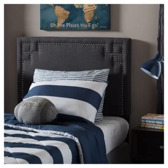 Geneva Modern And Contemporary Fabric Upholstered Headboard - Twin - Baxton Studio image {3}