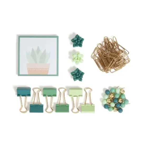 U Brands 65ct Office Accessories Kit with Sticky Notepad Succulents image {8}