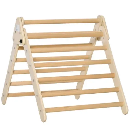 Qaba Triangle Ladder for Toddlers with Foldable Design for Easy Storage in Home Toddler Gym Space, Fine Motor Skills Toy image {3}