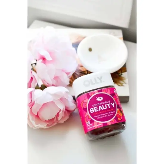 OLLY Undeniable Beauty Multivitamin Gummies for Hair Skin & Nails with Biotin, Keratin, Vitamins C & E - Grapefruit Glam - 60ct image {1}