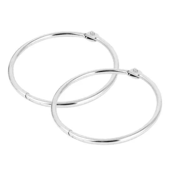 Unique Bargains 2"Inner Dia Book Office Loose Leaf Binder Hinge Snap Ring Keyring Metal Binder Clips 2.2x2.2x0.1inches Silver 3 Pcs image {2}