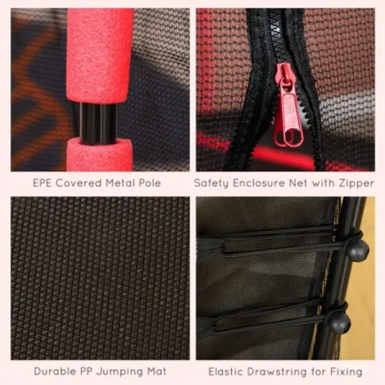 Jump Into Fun Recreational Trampoline for Kids With Security Fence  Entrance Mesh Door Makes It Easy To Enter And Exit For Indoors And Outdoors Use image {5}