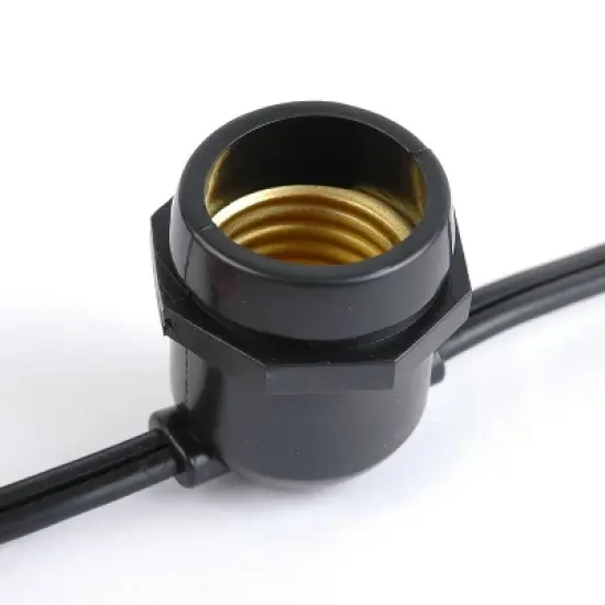 Novelty Lights Edison Outdoor String Lights with 50 In-Line Sockets Black Wire 100 Feet image {1}