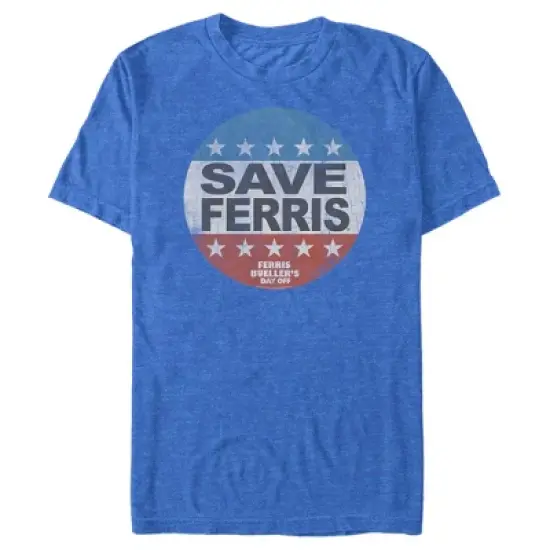 Men's Ferris Bueller's Day Off Save Campaign Button T-Shirt image {5}